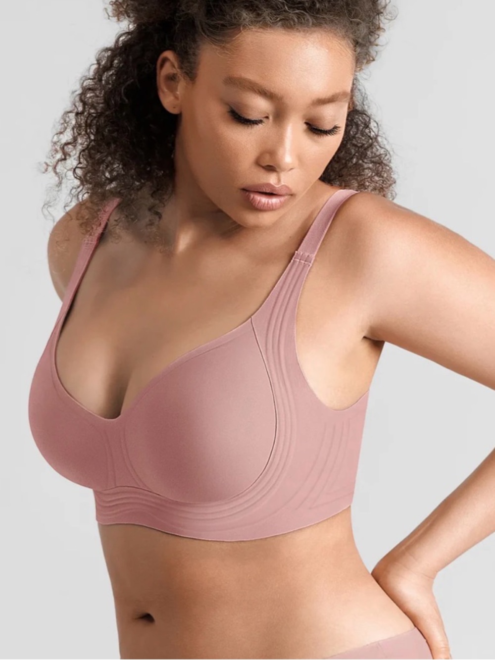 Feelingirl Jelly Support Comfort Wireless Seamless Plunge Bra - Picture 2 of 5